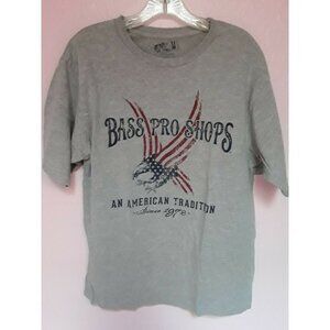 r  BASS PRO SHOPS casual short sleeve gray M